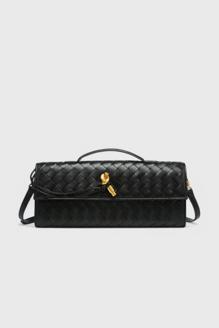 Melanie Clutch con Detalle de Nudo Dorado