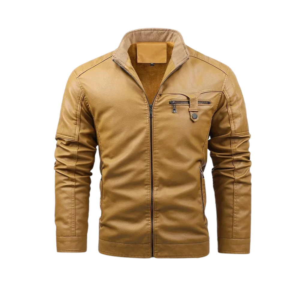 Lucas™ | Chaqueta de cuero con forro de felpa retro