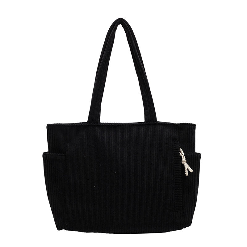 Tilda – Bolsa de hombro acanalada con detalle de cordón